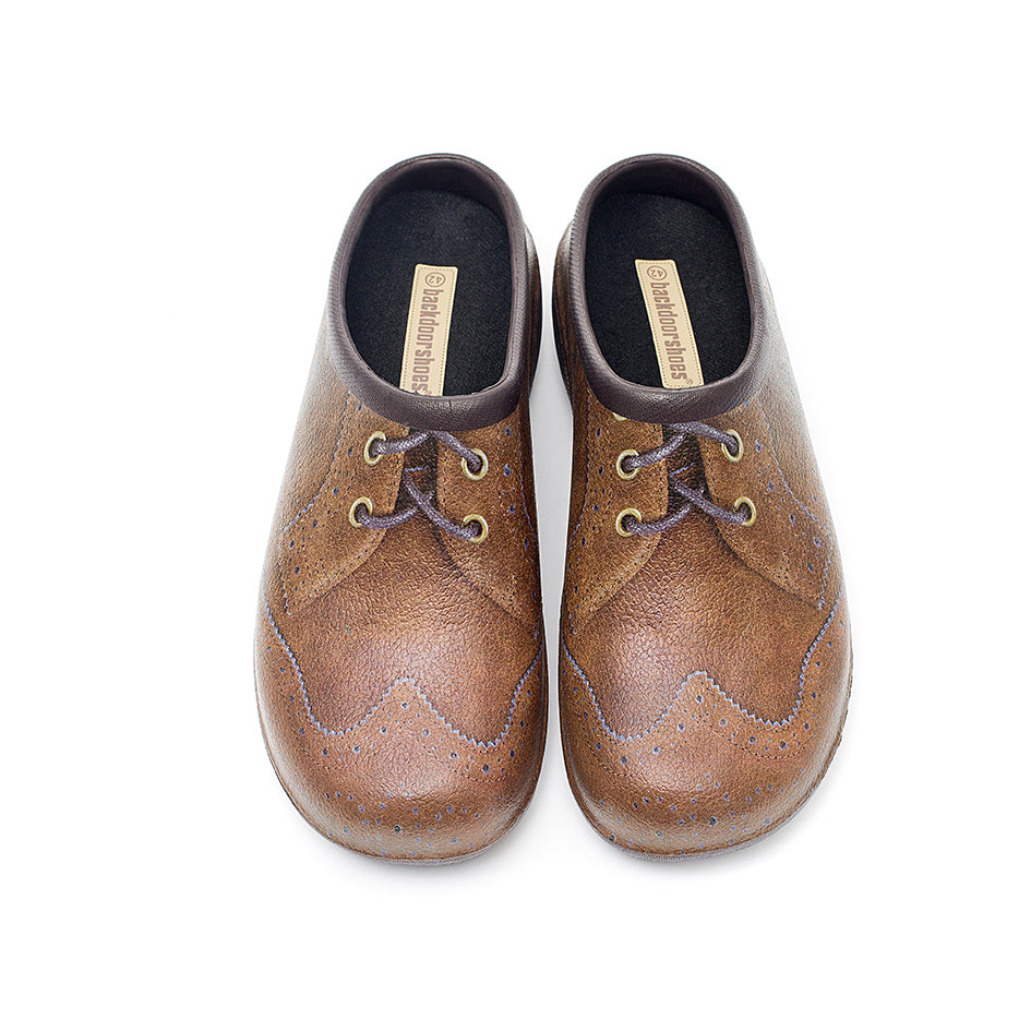 Men's British Brogue Chunky Tread Clogs