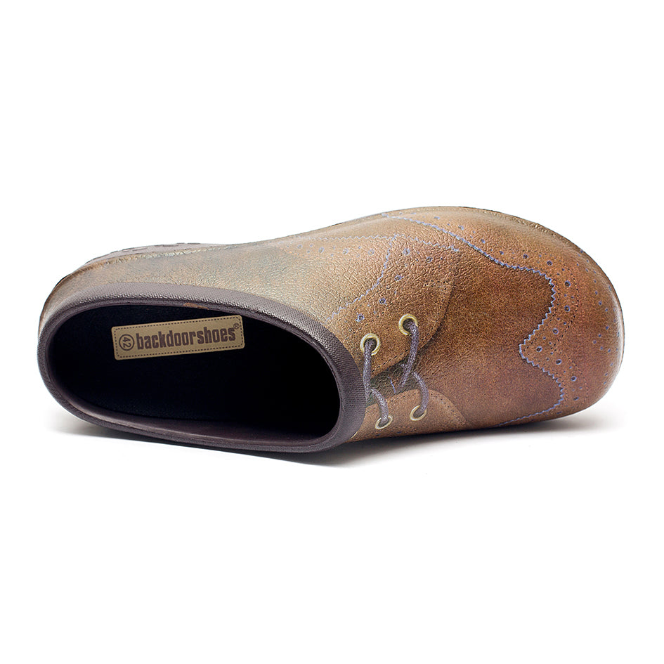 Men's British Brogue Chunky Tread Clogs