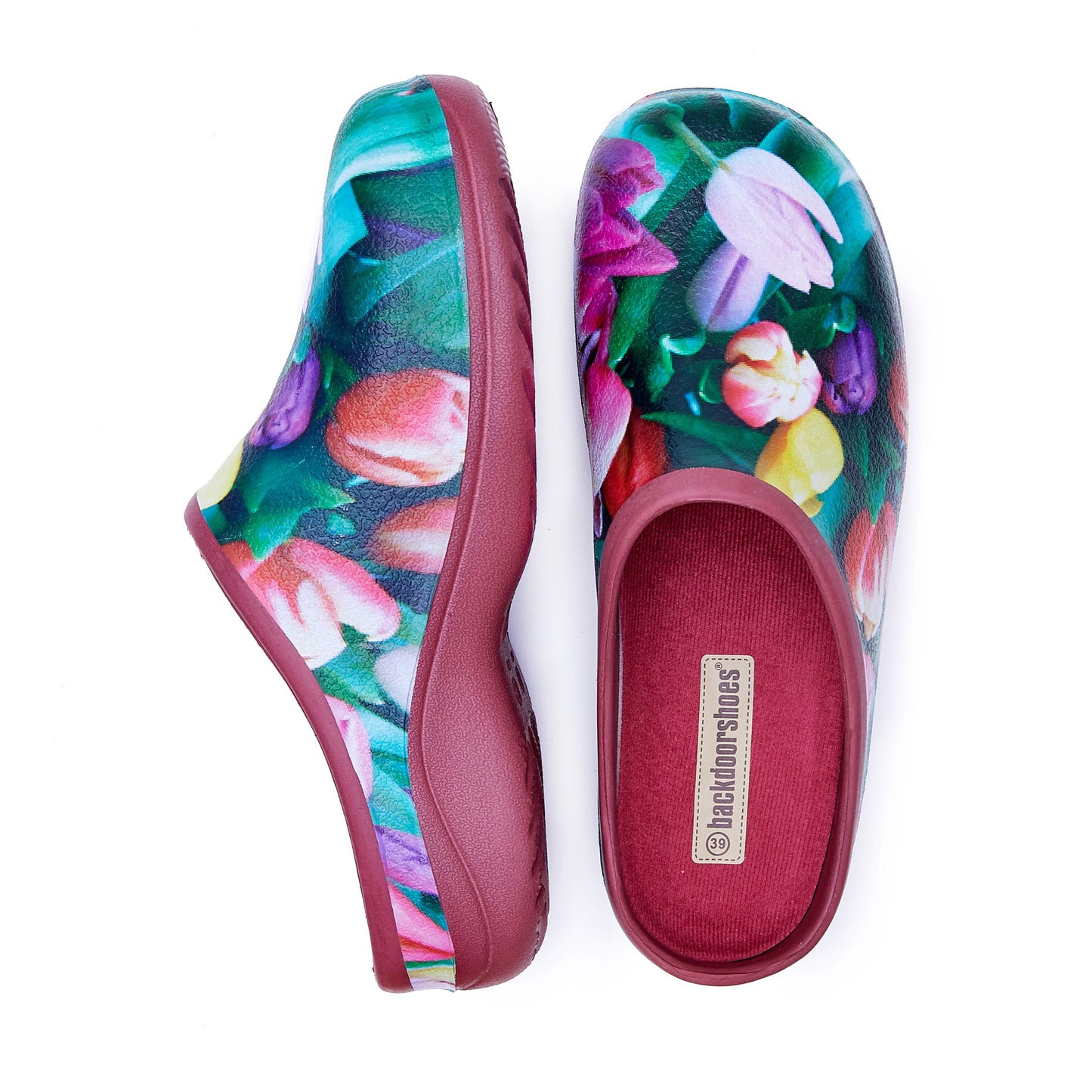 Tulip Red Sole Garden Clogs Backdoorshoes®